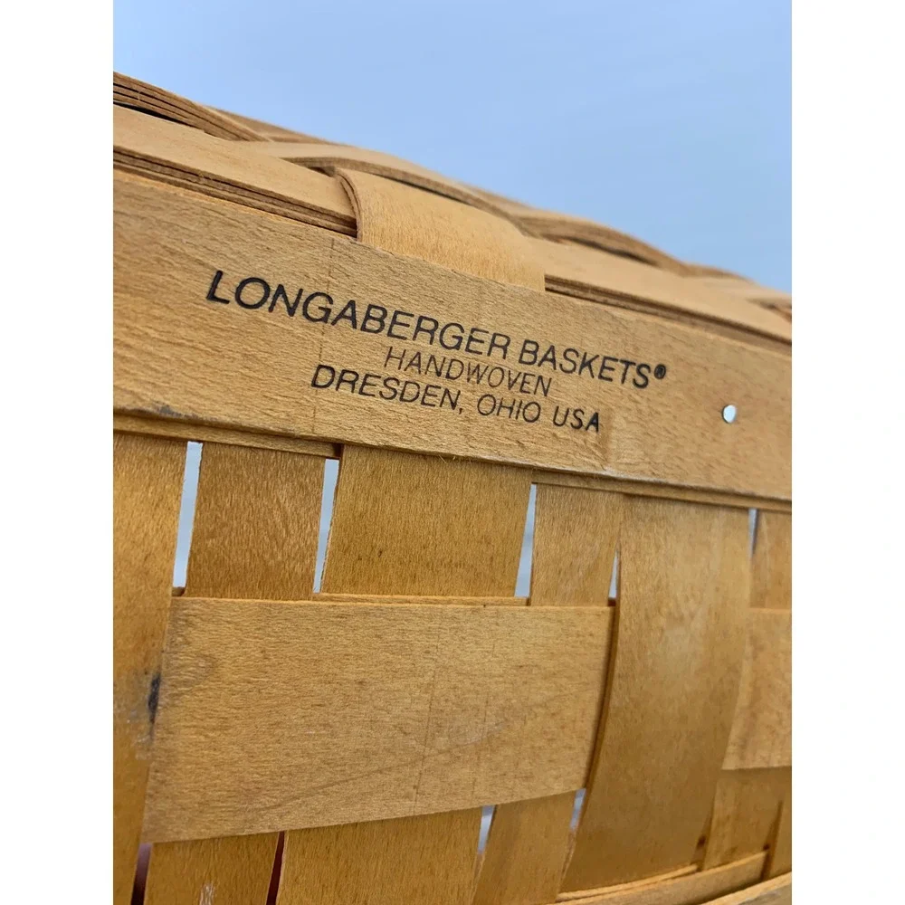 Longaberger 1998 Cracker Basket Orchard Park Fruit Liner Plastic Protector 12in